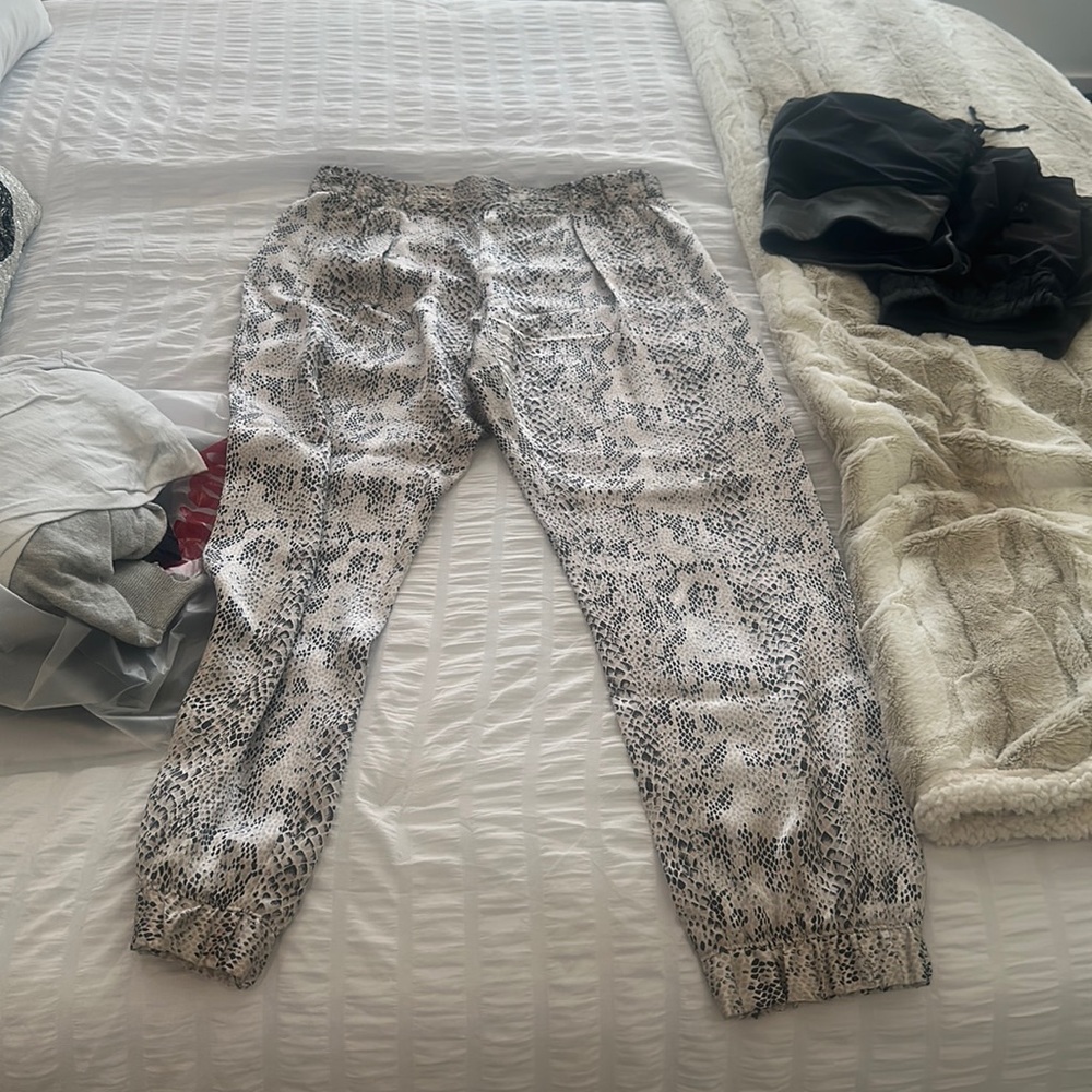 “Snakeskin” pattern joggers